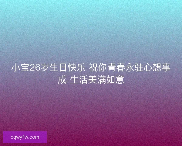 小宝26岁生日快乐 祝你青春永驻心想事成 生活美满如意